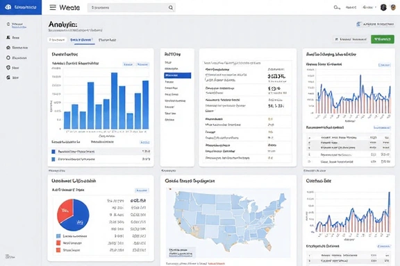 Analytics dashboard showing website traffic and user behavior data